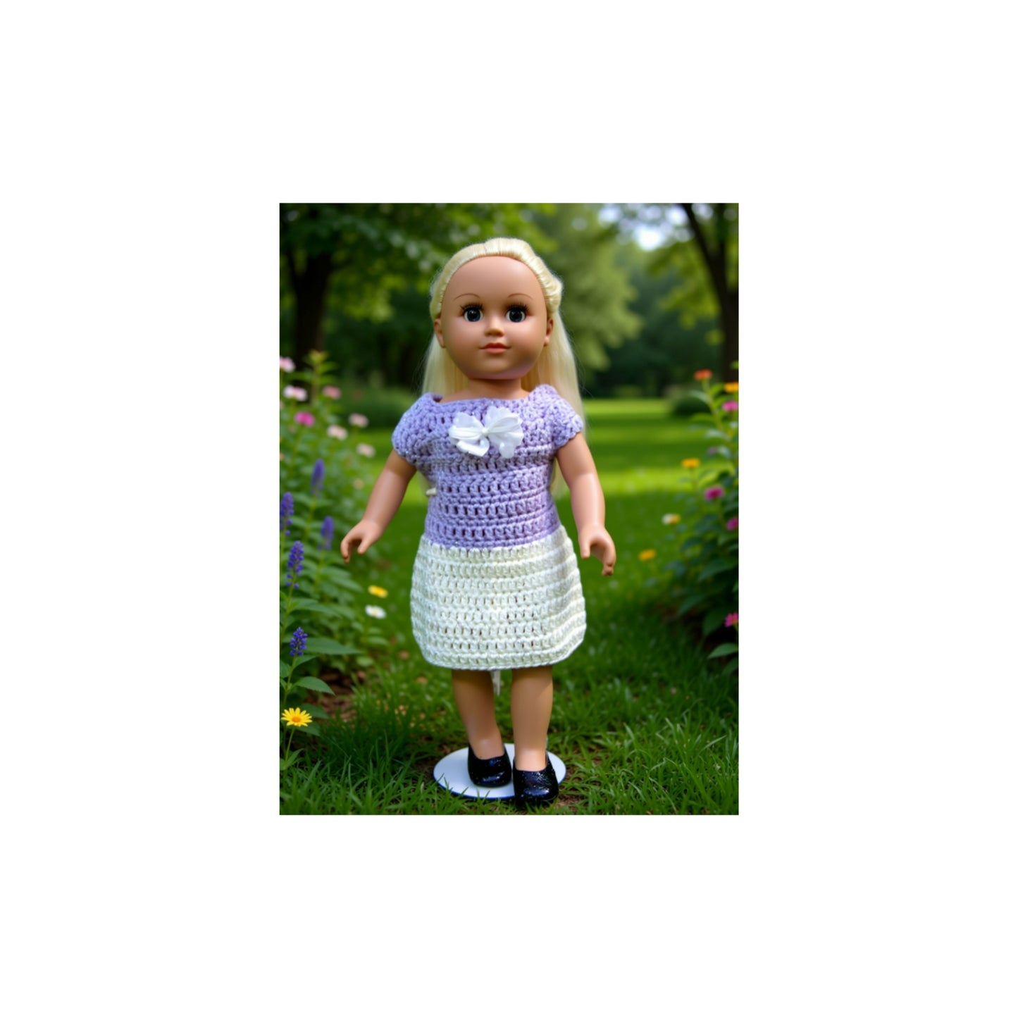 Crocheted Short Dress for 18-Inch Dolls