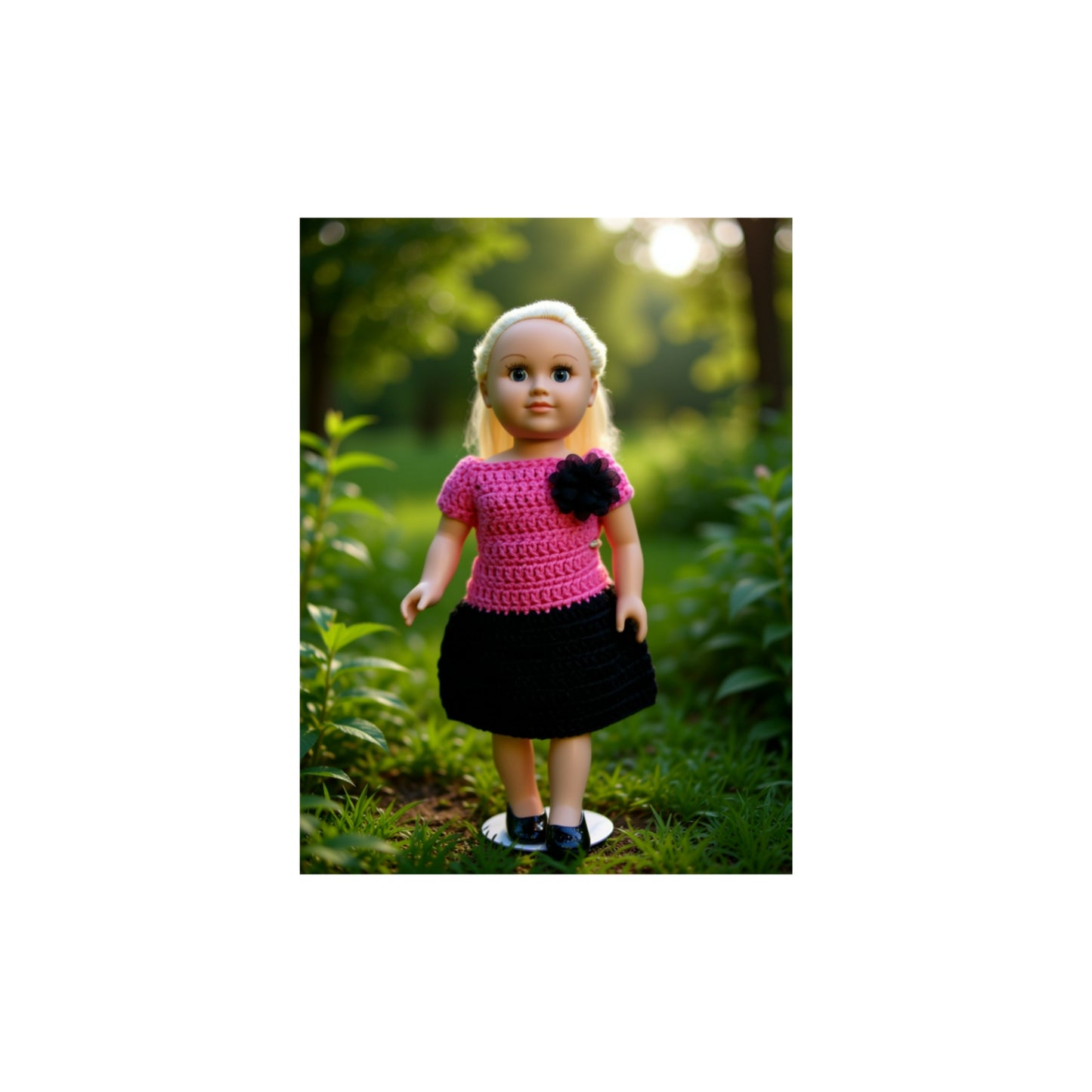 Crocheted Short Dress for 18-Inch Dolls