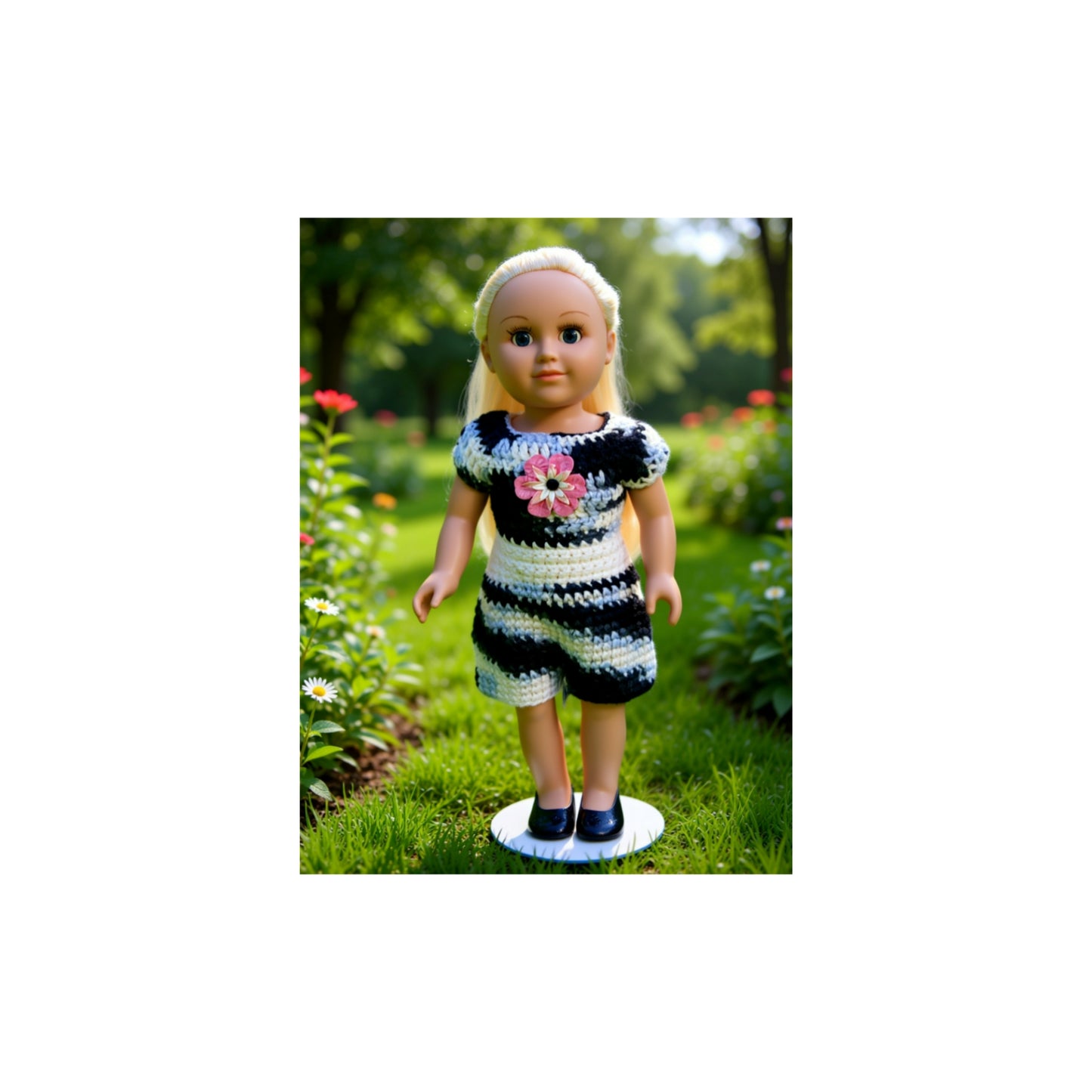 Crocheted Short Dress for 18-Inch Dolls