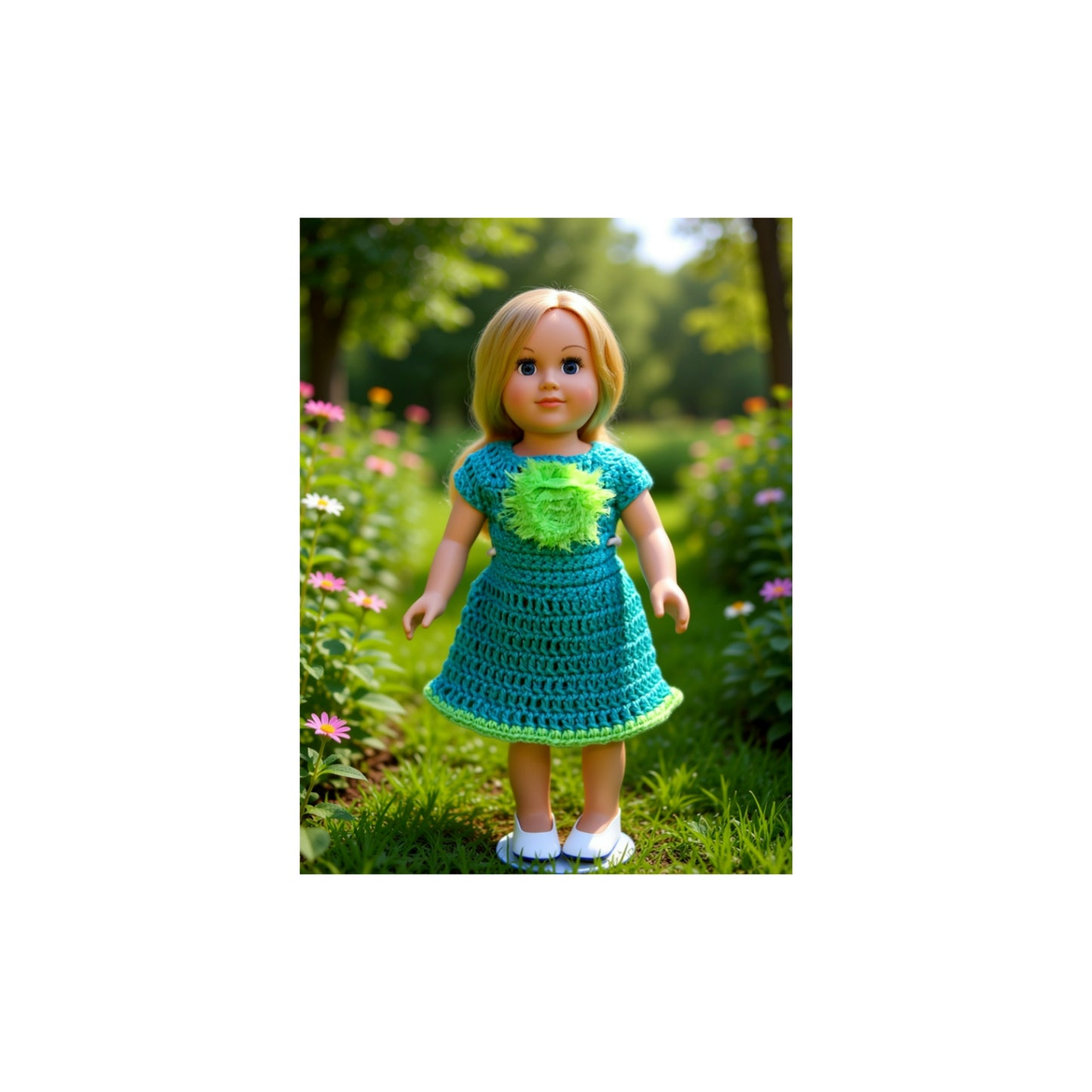 Crocheted Short Dress for 18-Inch Dolls