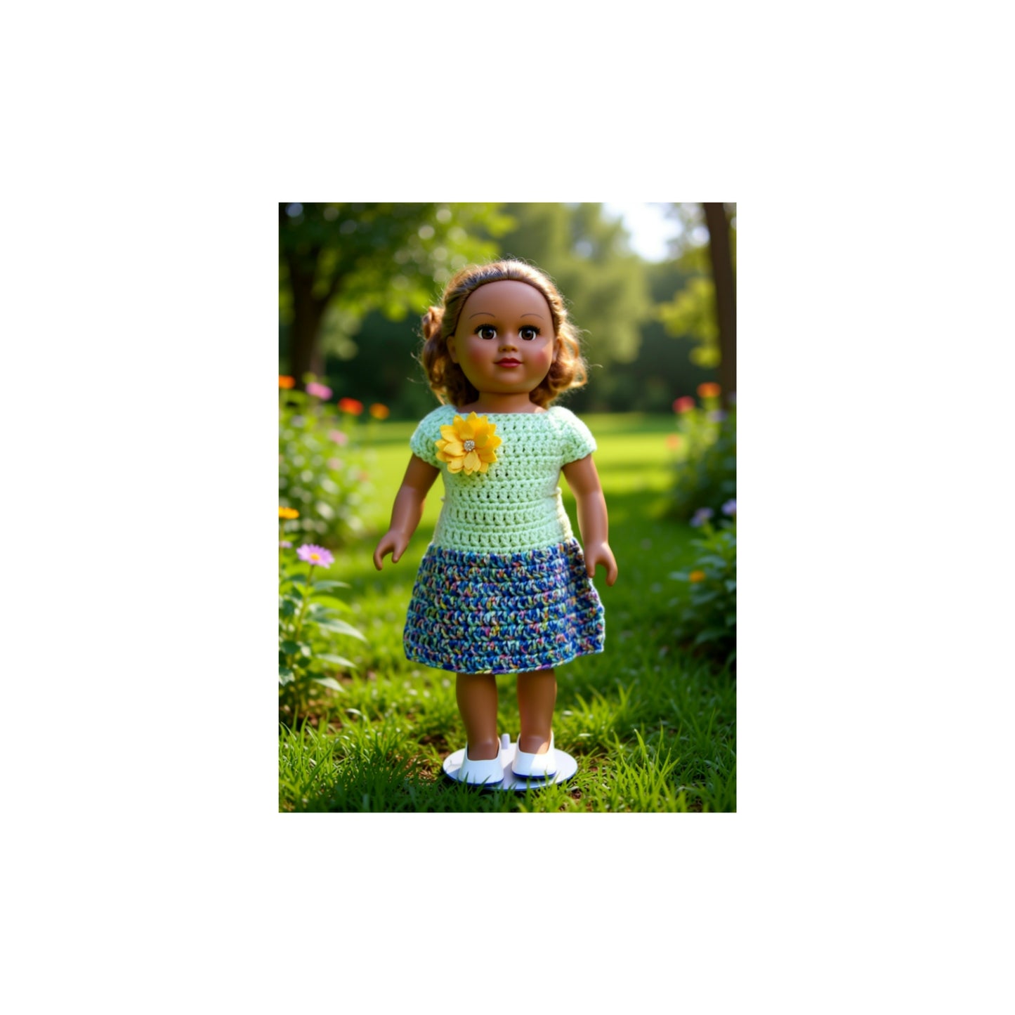 Crocheted Short Dress for 18-Inch Dolls