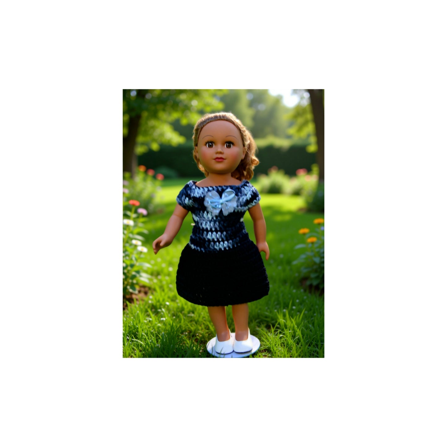 Crocheted Short Dress for 18-Inch Dolls