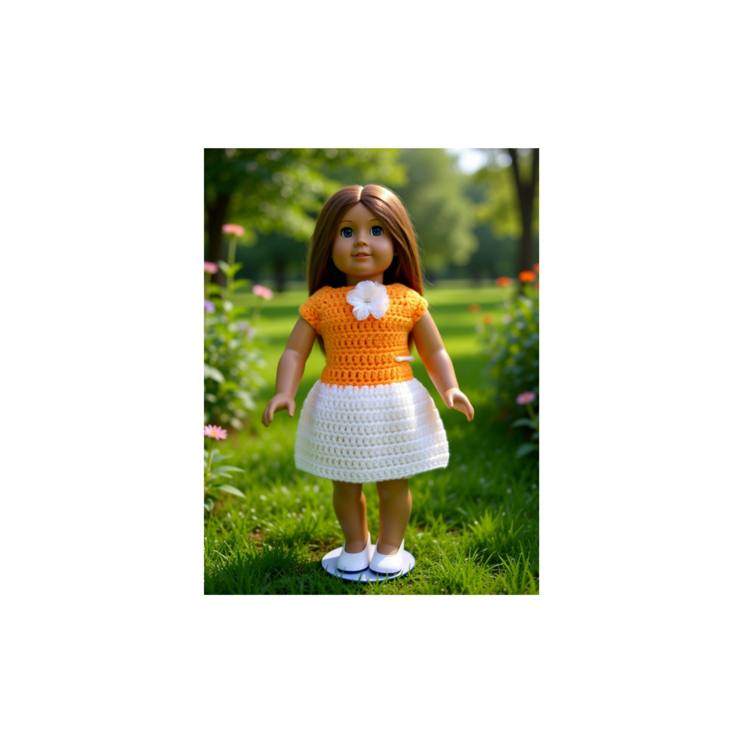 Crocheted Short Dress for 18-Inch Dolls