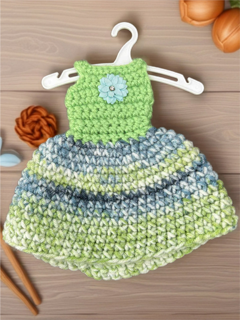 Handmade Crocheted Doll Dress – Fits 11 ½ Inch Dolls