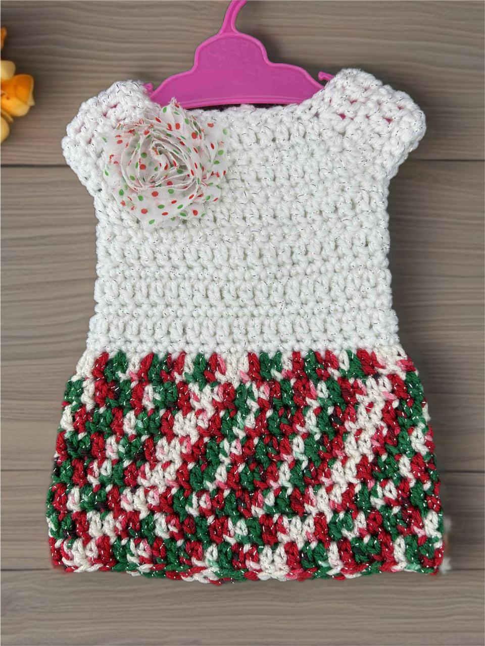 Crocheted Short Dress for 18-Inch Dolls