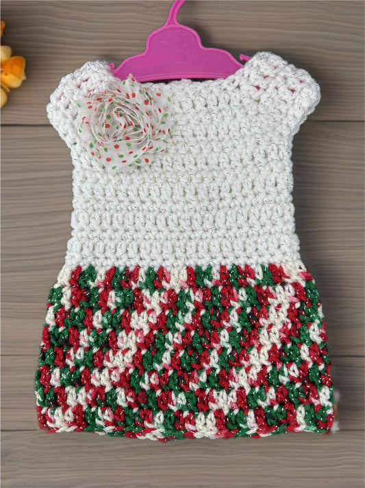 Crocheted Short Dress for 18-Inch Dolls
