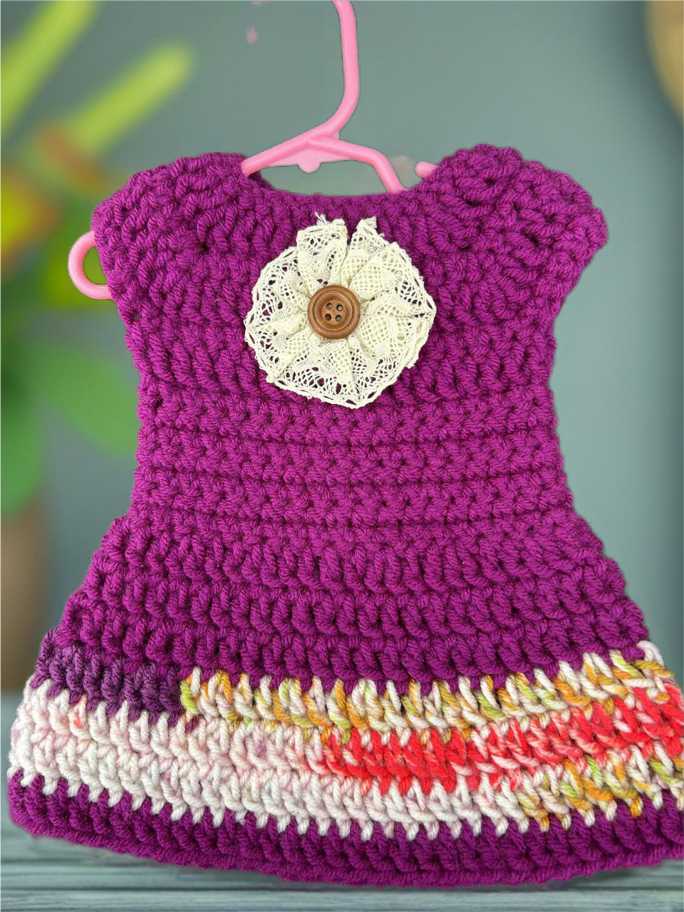 Crocheted Short Dress for 18-Inch Dolls