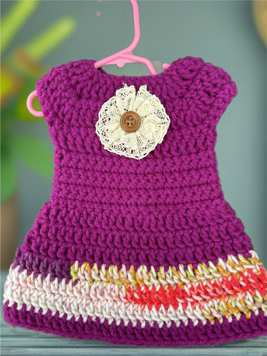 Crocheted Short Dress for 18-Inch Dolls