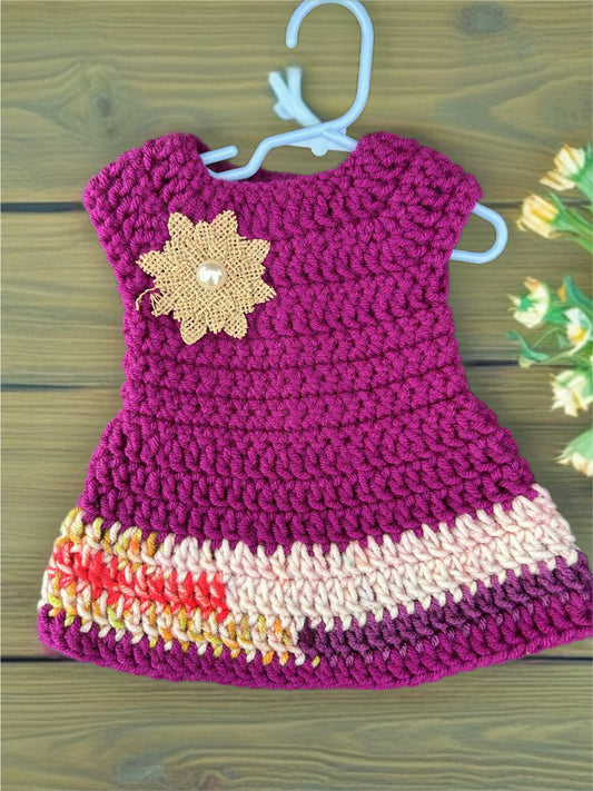 Crocheted Short Dress for 18-Inch Dolls