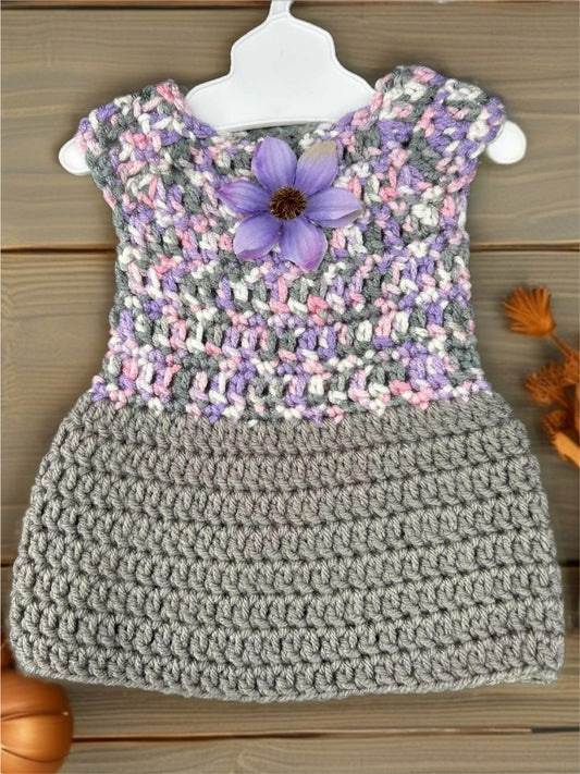 Crocheted Short Dress for 18-Inch Dolls