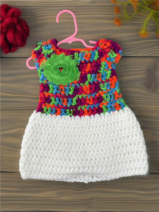 Crocheted Short Dress for 18-Inch Dolls