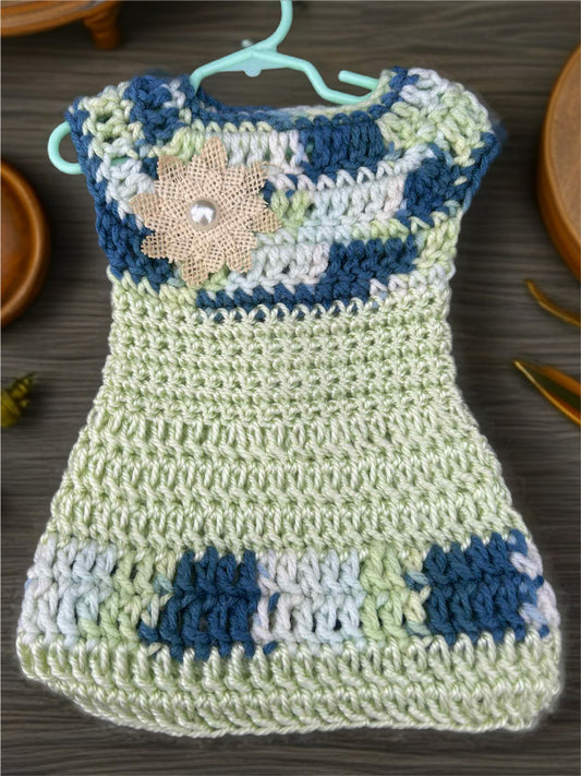Crocheted Short Dress for 18-Inch Dolls