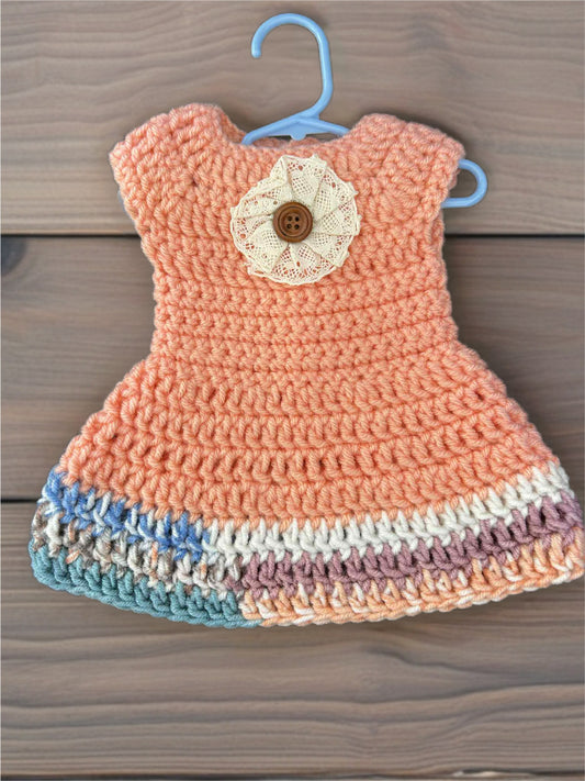 Crocheted Short Dress for 18-Inch Dolls