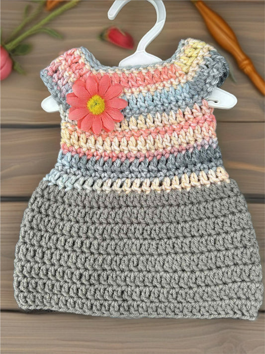 Crocheted Short Dress for 18-Inch Dolls