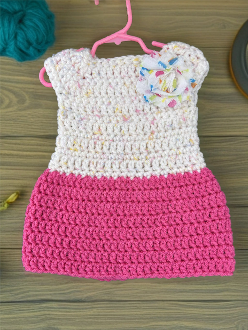 Crocheted Short Dress for 18-Inch Dolls