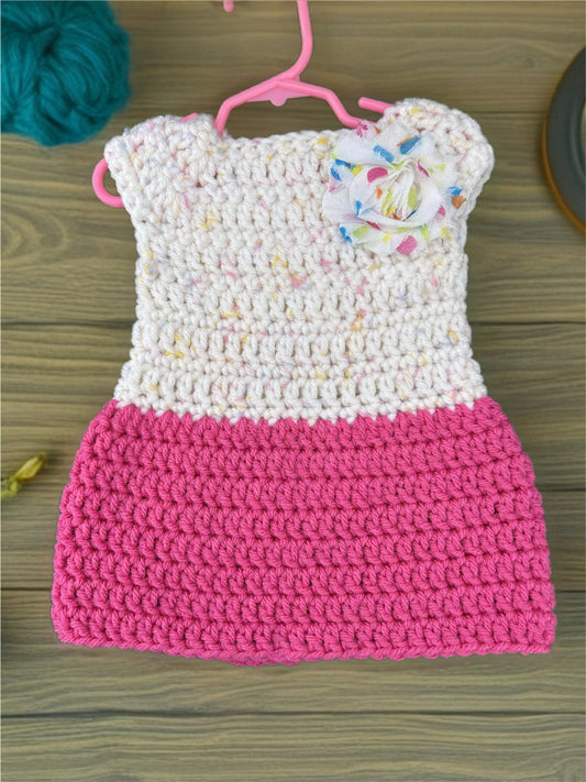 Crocheted Short Dress for 18-Inch Dolls