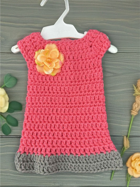 Crocheted Short Dress for 18-Inch Dolls