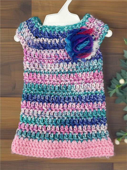 Crocheted Short Dress for 18-Inch Dolls