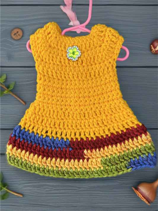 Crocheted Short Dress for 18-Inch Dolls