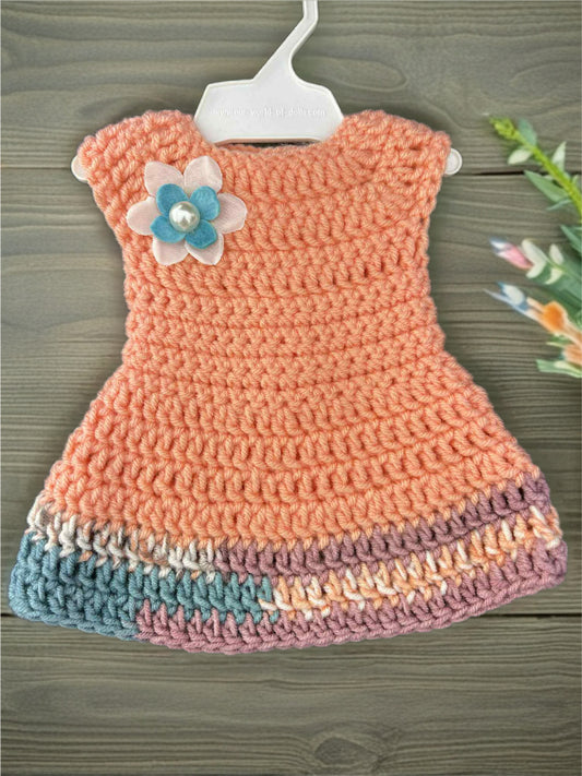 Crocheted Short Dress for 18-Inch Dolls