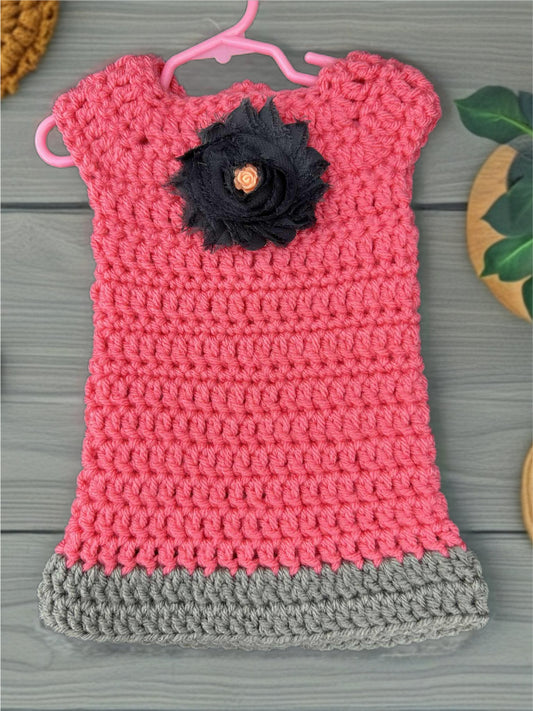 Crocheted Short Dress for 18-Inch Dolls