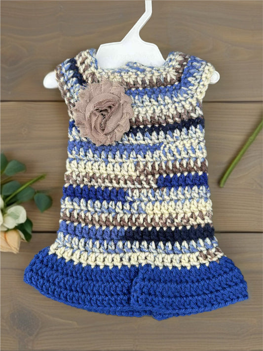 Crocheted Short Dress for 18-Inch Dolls