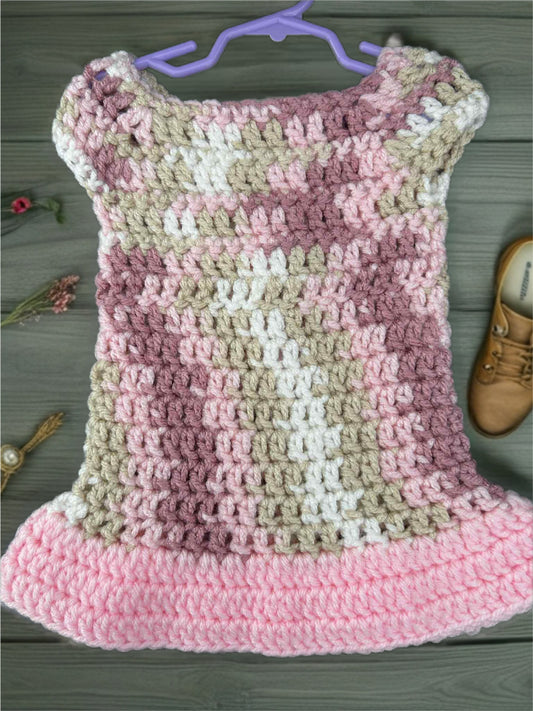 Crocheted Short Dress for 18-Inch Dolls