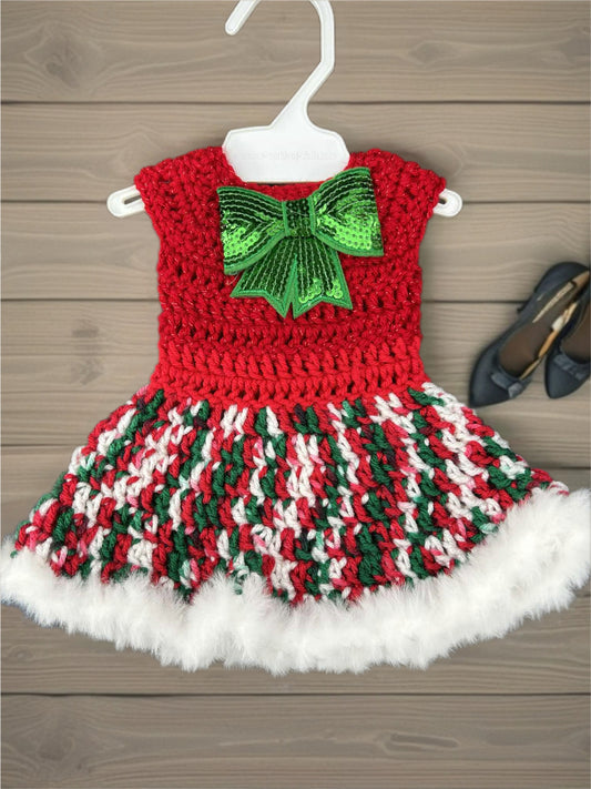 Crocheted Short Dress for 18-Inch Dolls
