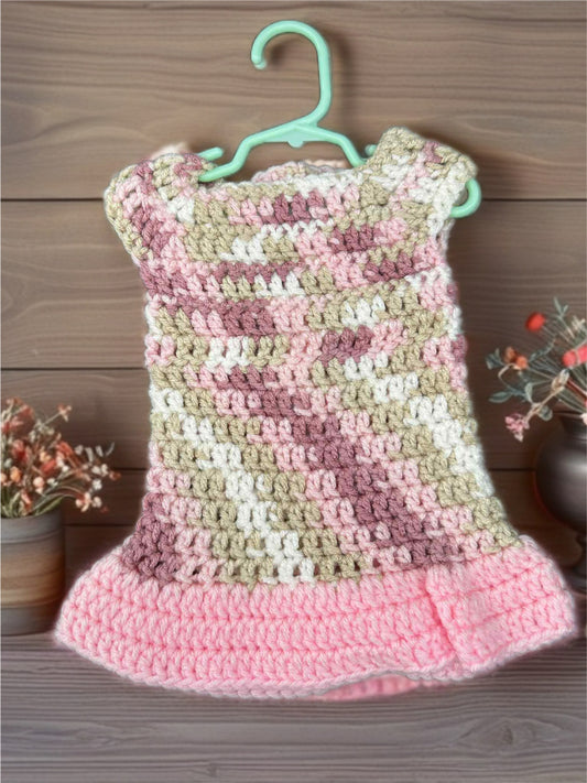 Crocheted Short Dress for 18-Inch Dolls