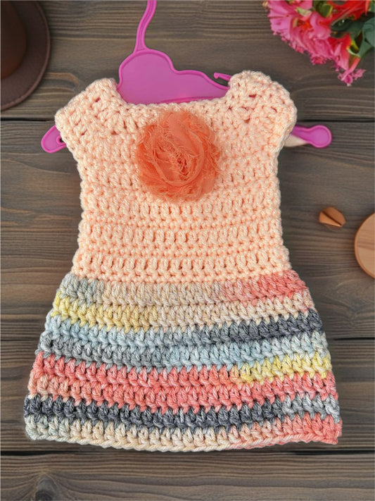 Crocheted Short Dress for 18-Inch Dolls