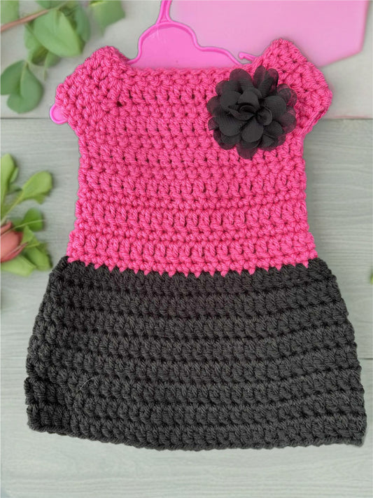 Crocheted Short Dress for 18-Inch Dolls