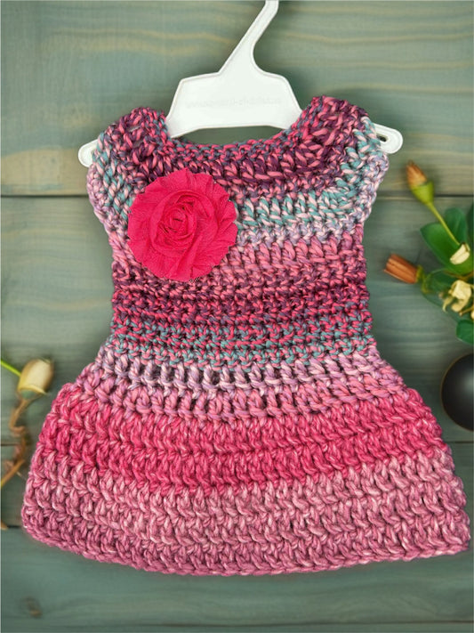 Crocheted Short Dress for 18-Inch Dolls
