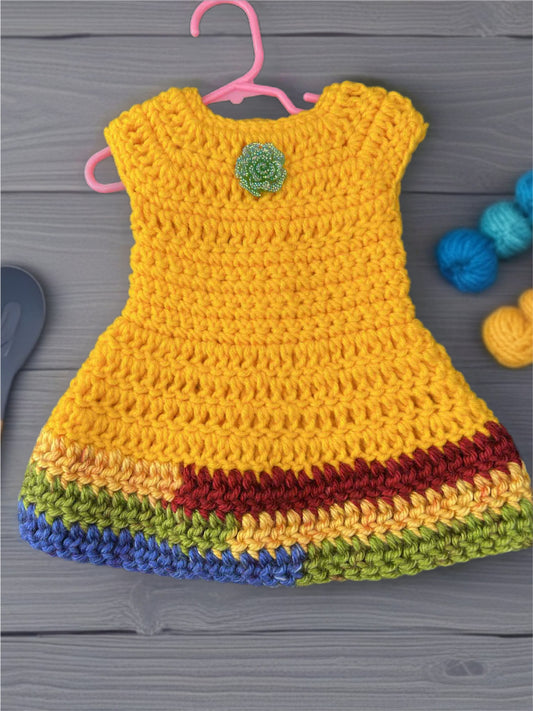 Crocheted Short Dress for 18-Inch Dolls