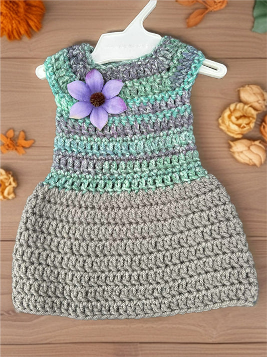 Crocheted Short Dress for 18-Inch Dolls