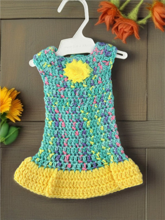 Crocheted Short Dress for 18-Inch Dolls