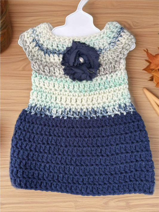 Crocheted Short Dress for 18-Inch Dolls