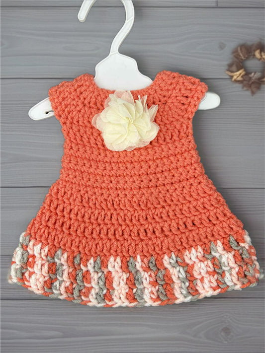 Crocheted Short Dress for 18-Inch Dolls