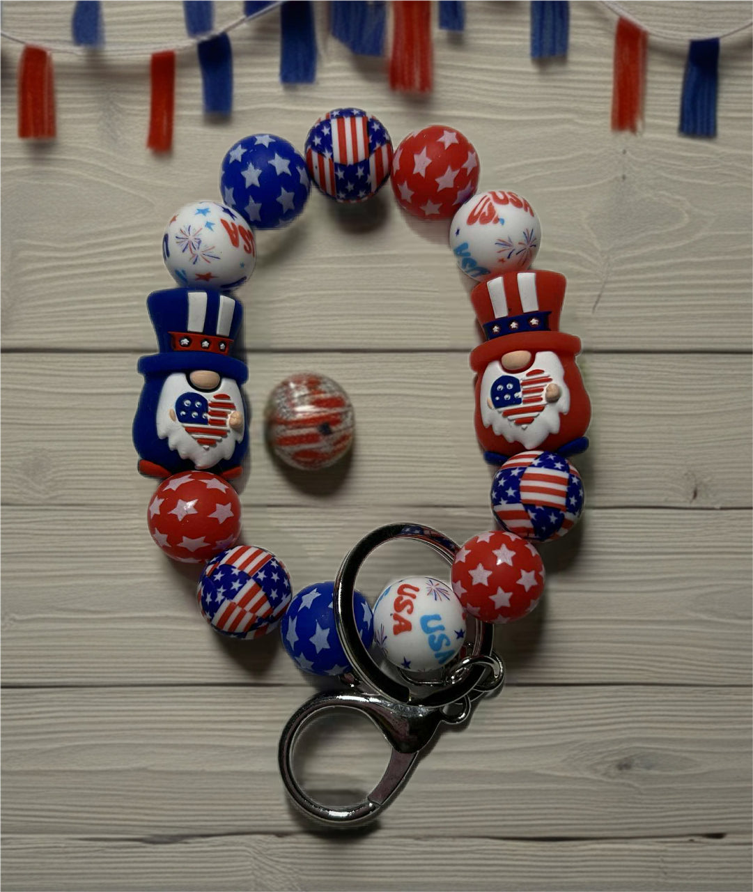 Silicone Beaded Keychain Wristlet