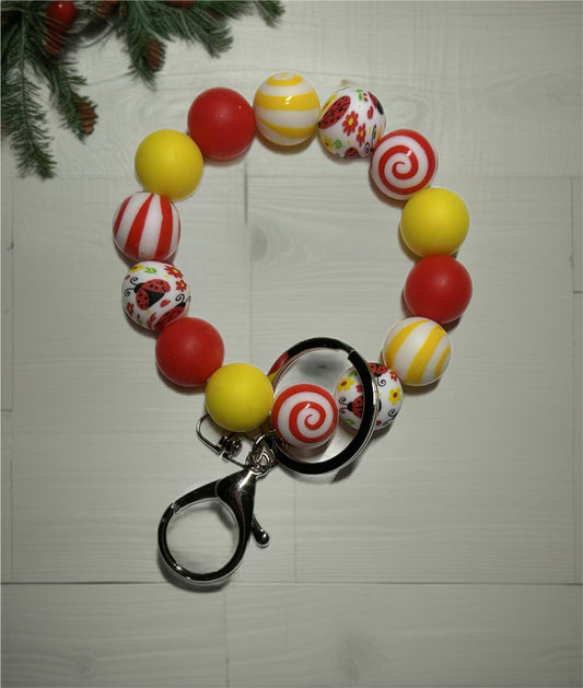 Silicone Beaded Keychain Wristlet