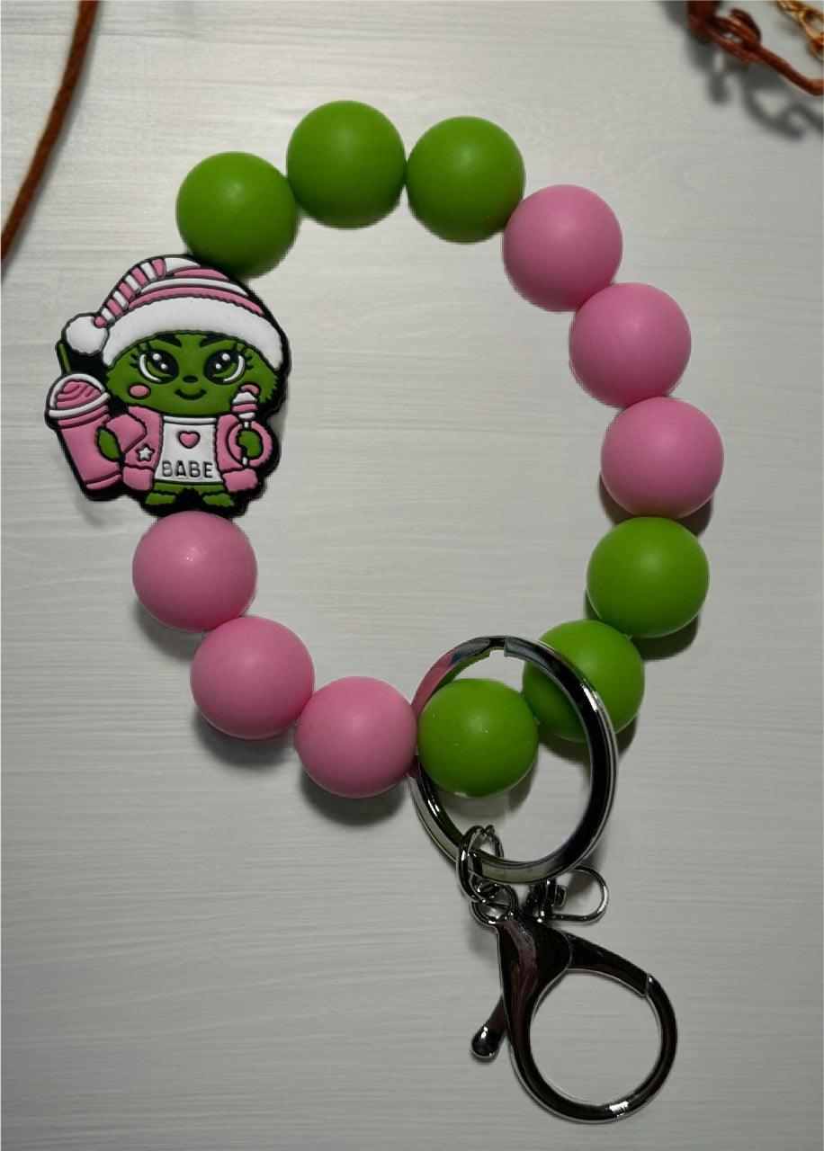 Silicone Beaded Keychain Wristlet