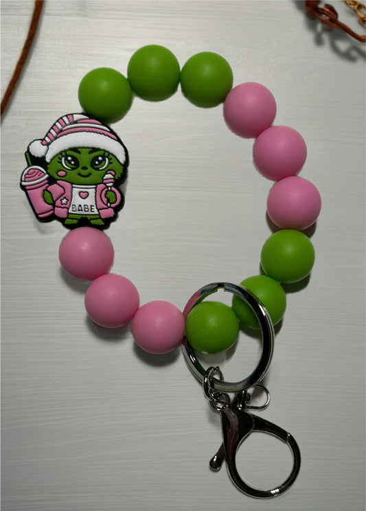 Silicone Beaded Keychain Wristlet