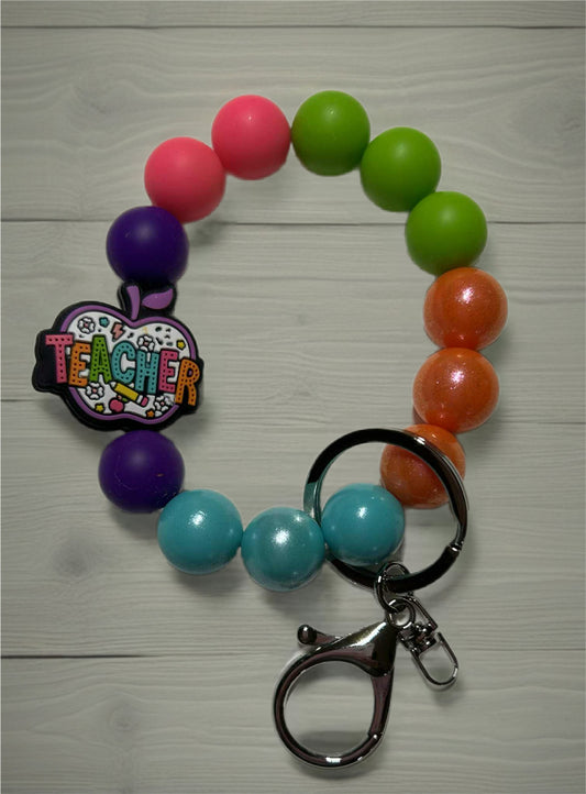 Silicone Beaded Keychain Wristlet