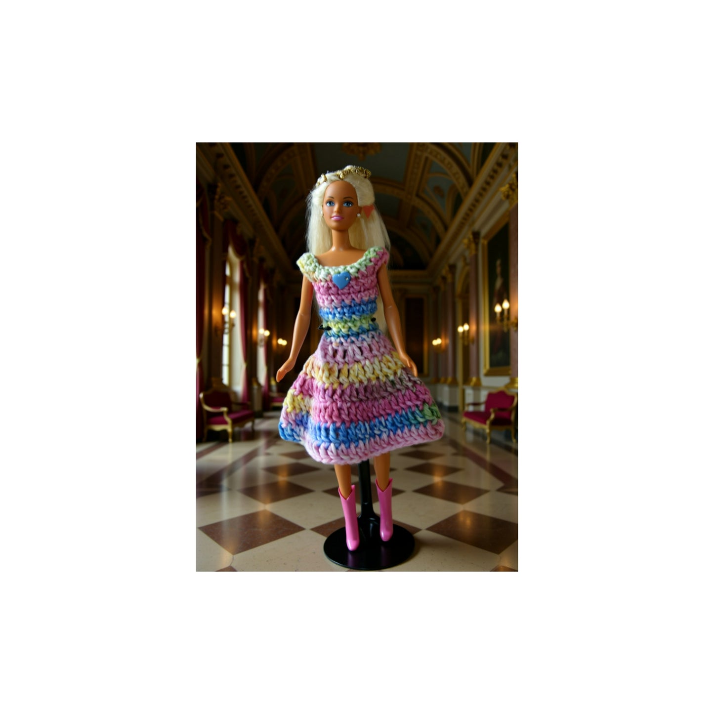 11 1/2 inch crocheted doll dress