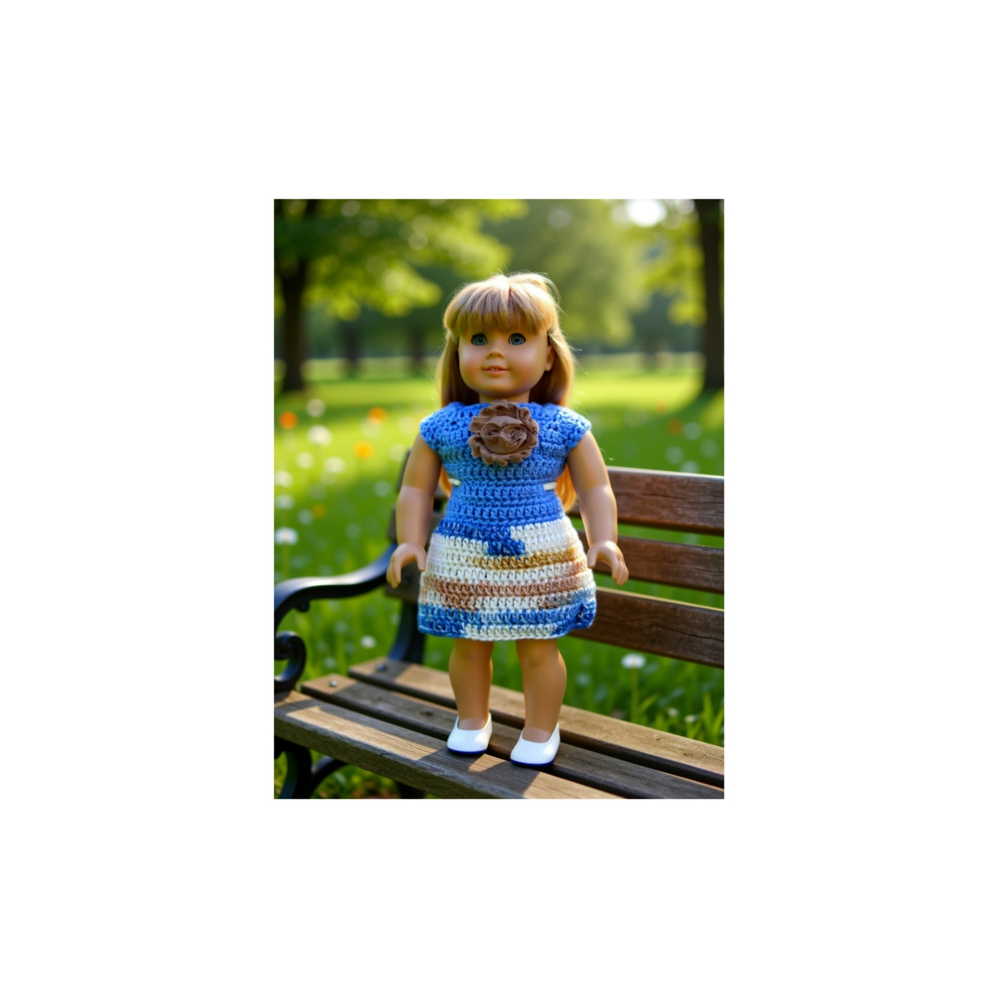 Crocheted Short Dress for 18-Inch Dolls
