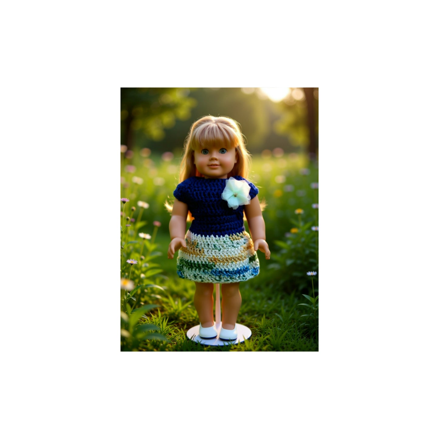 Crocheted Short Dress for 18-Inch Dolls
