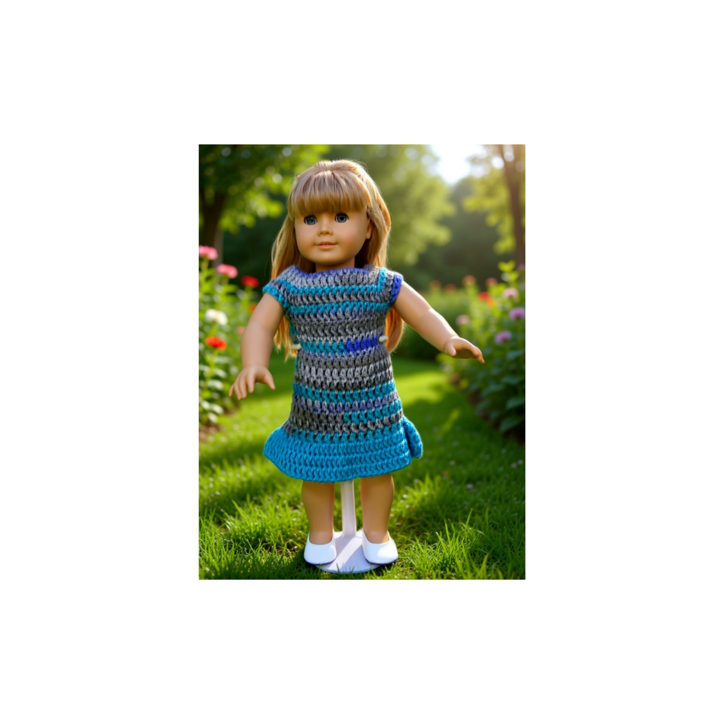 Crocheted Short Dress for 18-Inch Dolls