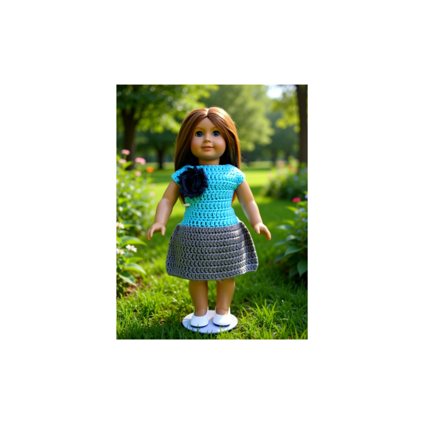 Crocheted Short Dress for 18-Inch Dolls