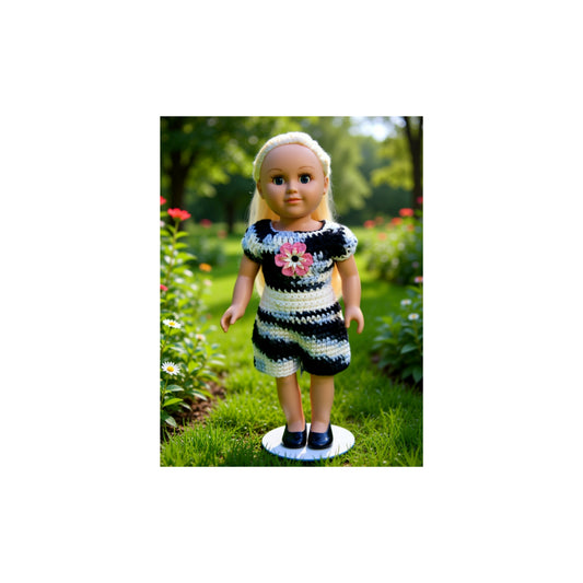 Crocheted Short Dress for 18-Inch Dolls