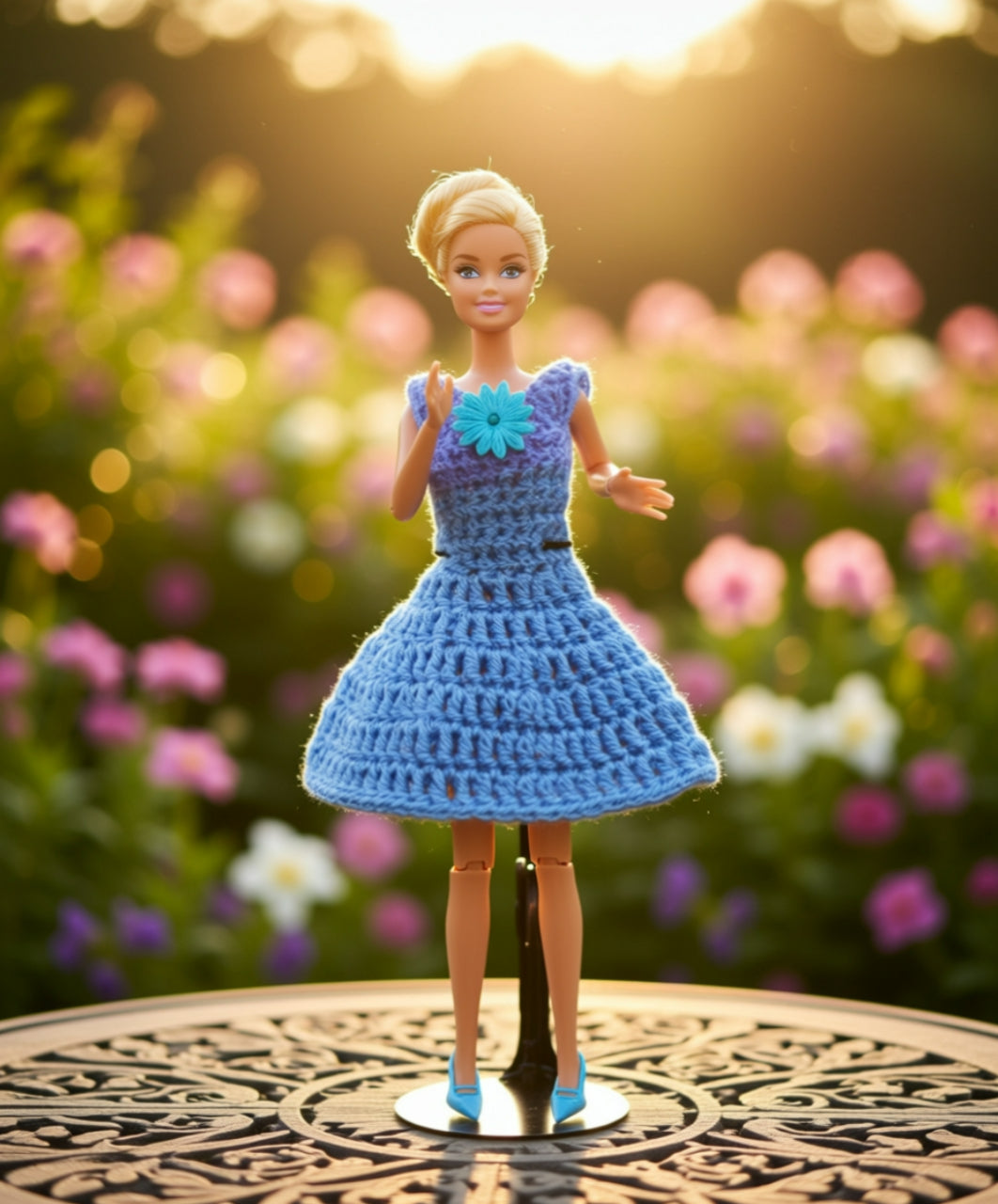 11 1/2 inch crocheted doll dress