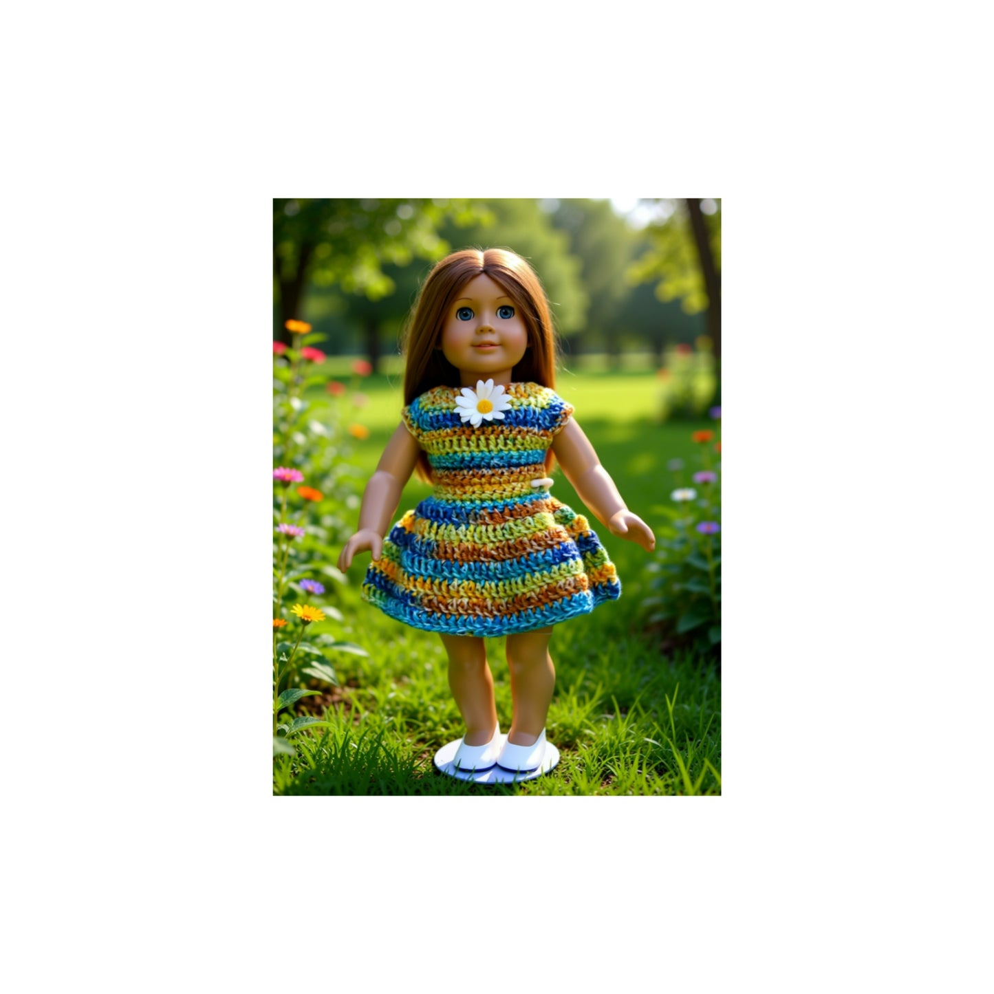 Crocheted Short Dress for 18-Inch Dolls